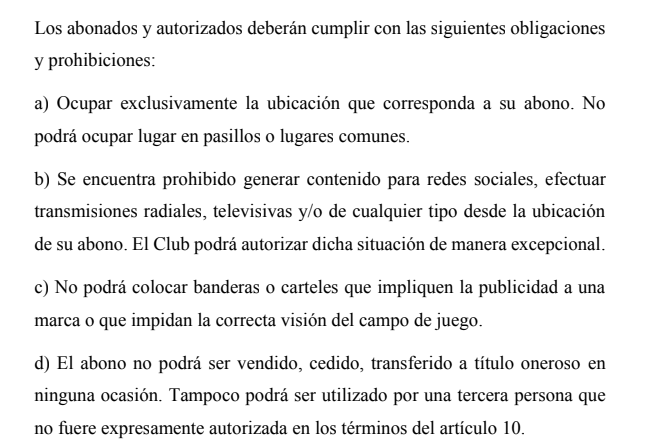 Boca prohibió la creación de contenido para redes sociales de sus abonados durante los partidos en la Bombonera 6 Algunas de las prohibiciones reglamentadas por el club respecto a sus abonados