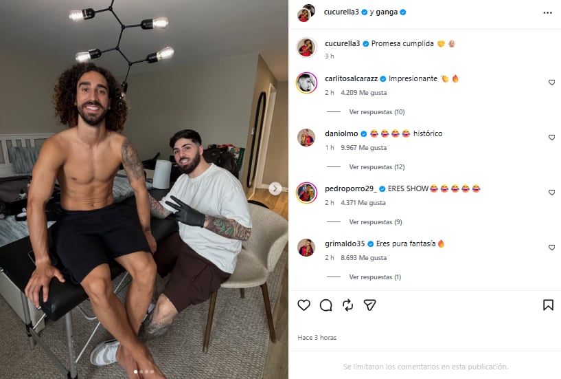 Marc Cucurella cumplió la promesa: el impresionante tatuaje que se hizo de la cara de Luis de la Fuente 6 Marc Cucurella cumplió su promesa y se tatuó la cara de Luis de la Fuente (Foto: Instagram @cucurella3)