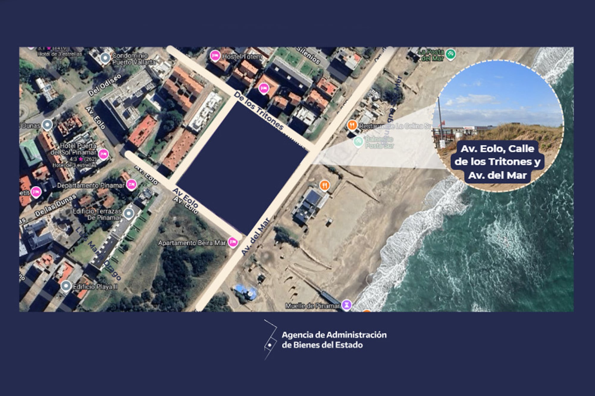 El jueves 25 de junio a las 14 horas se subastará un terreno en Av. Del Mar, Av. De Los Tritones, Av. Eolo y Calle Sin Nombre, Pinamar