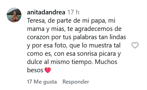 La respuesta de la hermana de Esteban a la profesora de inglés que le dedicó unas palabras