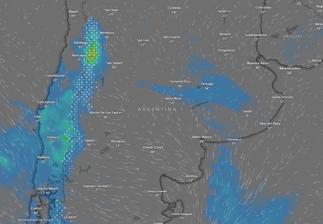 Alerta meteorológica por frío extremo y tormentas en varias provincias