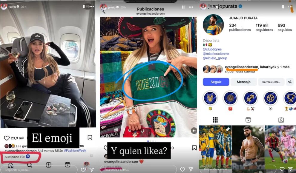 Juariu, en su Instagram, mostró la interacción de Purata con Evangelina