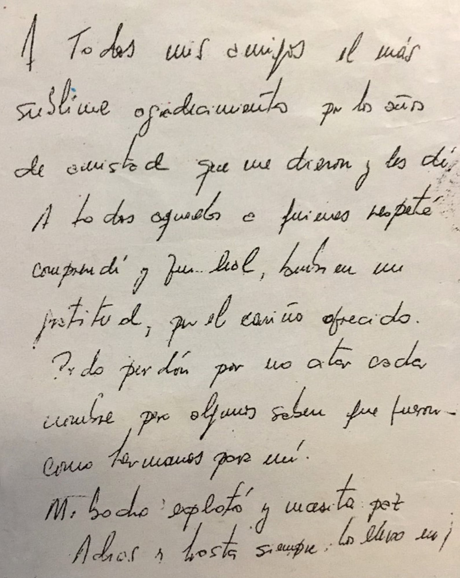 Carta de Leonardo Simons a sus amigos: