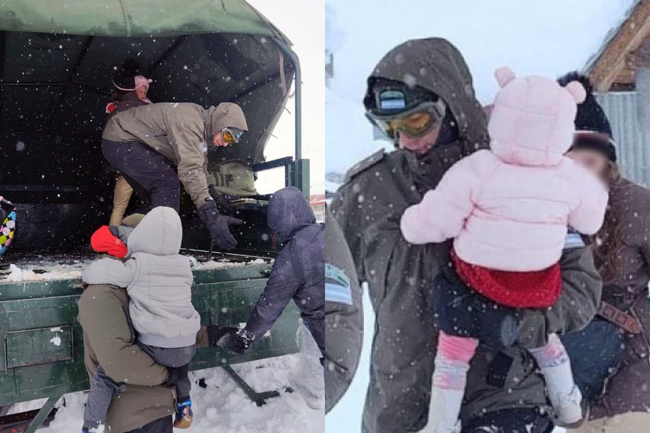 Rescataron a tres familias varadas y evacuaron el hotel de Penitentes Rescataron a tres familias varadas y evacuaron el hotel de Penitentes