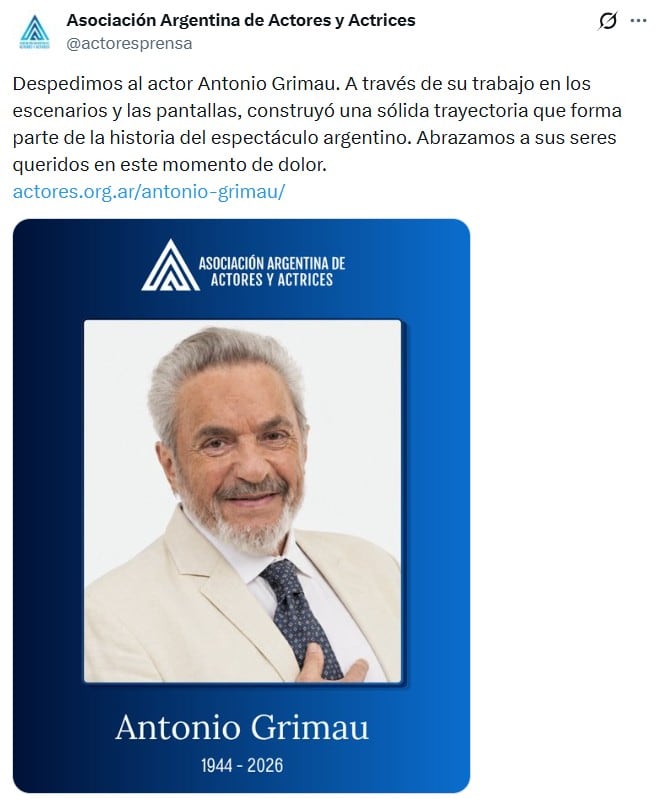 Falleció Antonio Grimau