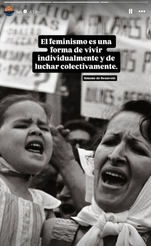 El posteo de Lali Espósito, en el Día de la Mujer