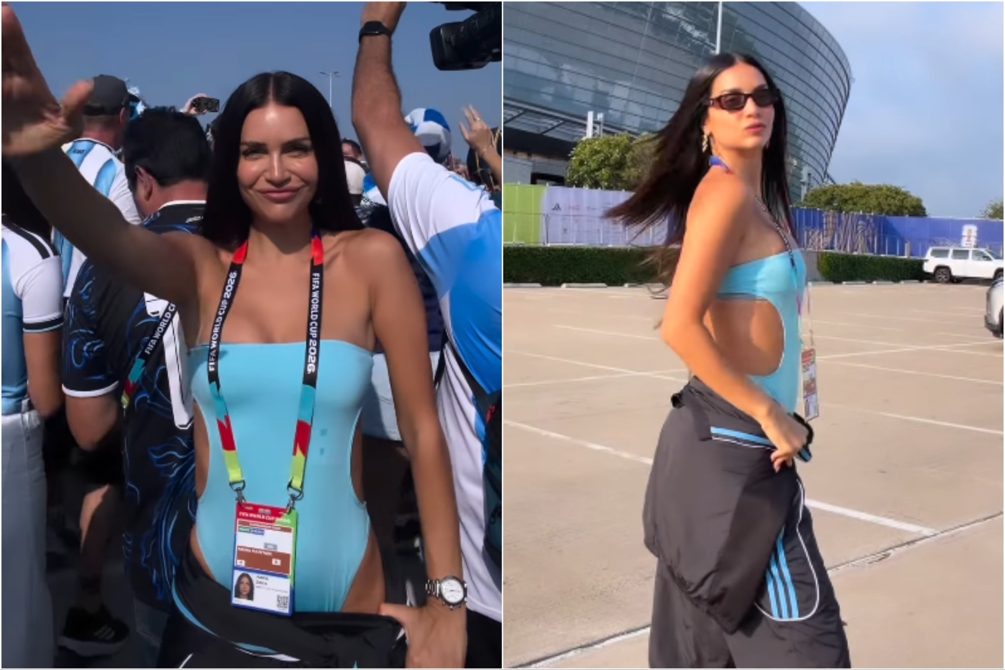 Zaira deslumbró con el body que lució debajo del jogging de la selección argentina