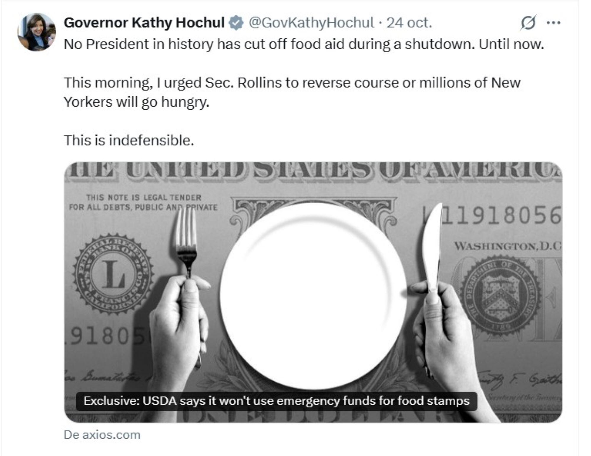 Hochul calificó de