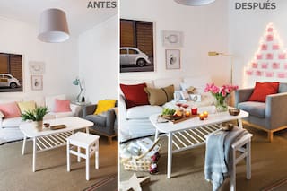 Antes y después: un living nórdico listo para las Fiestas