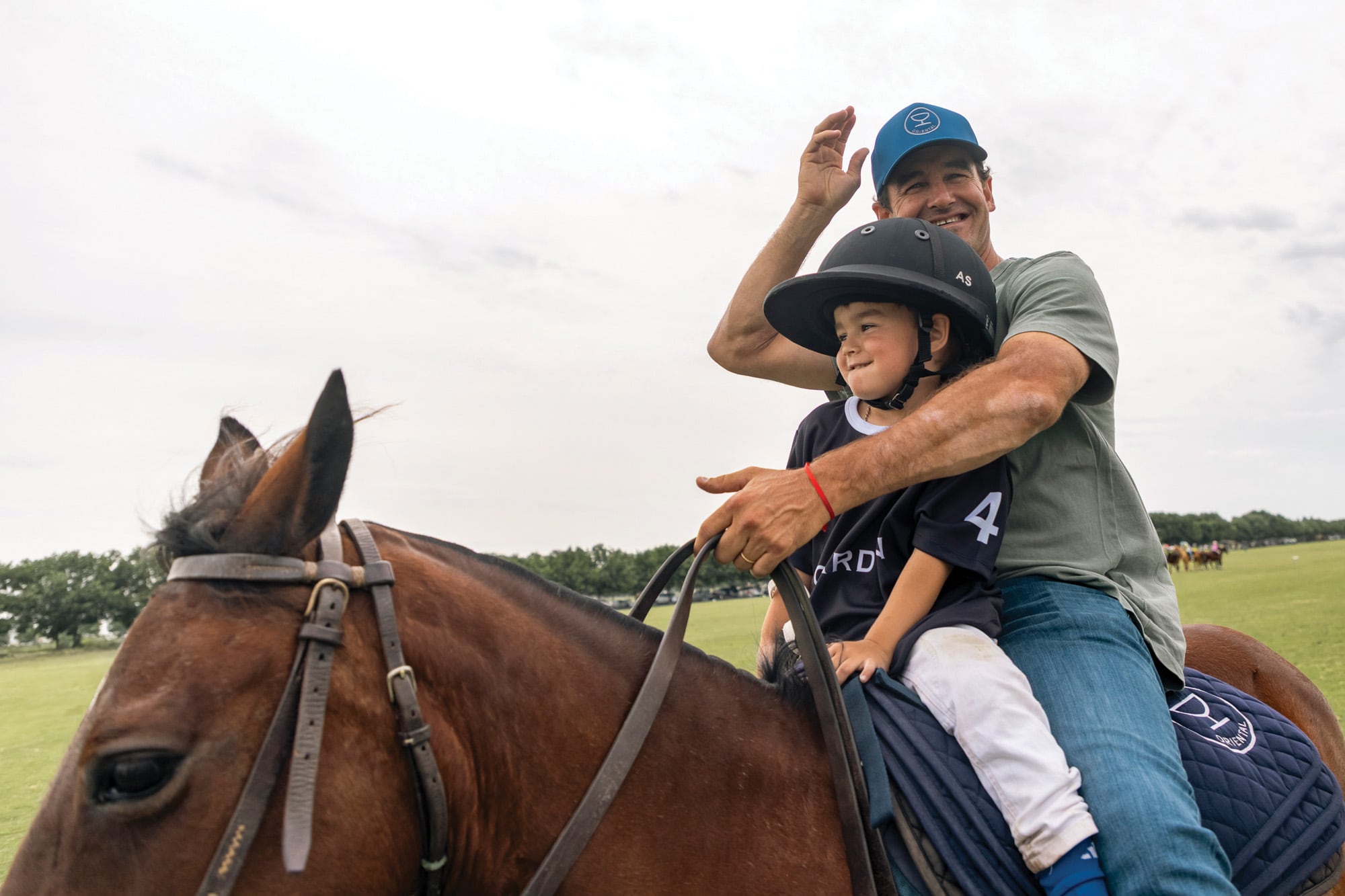 David con su hijo Beltrán, de 4 años, que debutó
en este torneo