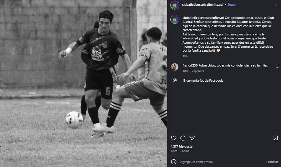 Tragedia en Chaco: un futbolista de 18 años falleció tras chocar en moto contra un auto.