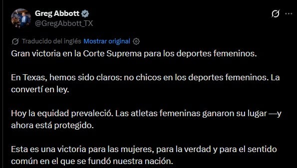 El mensaje de Abbott en X tras el fallo de la Corte Suprema