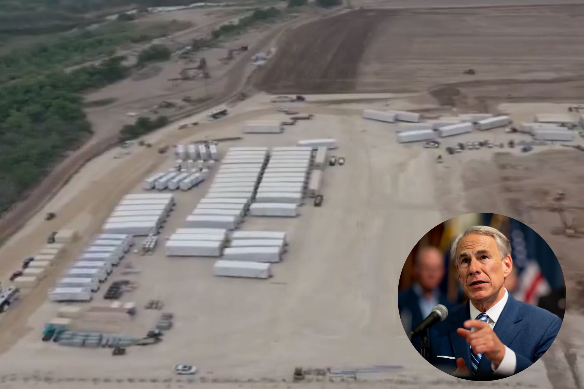 Greg Abbott redobla la apuesta contra los migrantes: así es la inmensa base militar que construye en Texas