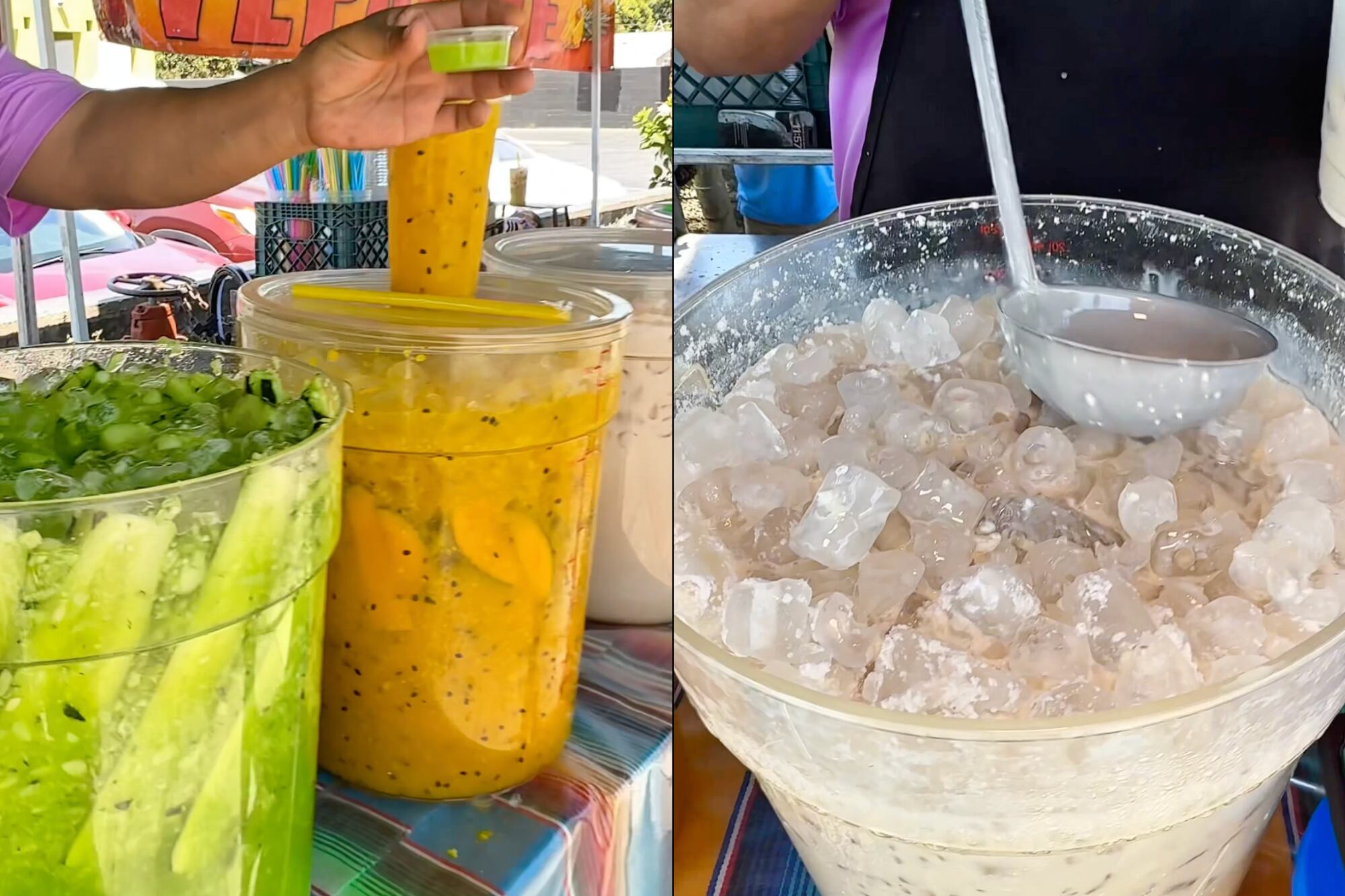 Hay más de una docena de sabores, entre ellos coco, nance y horchata de mango