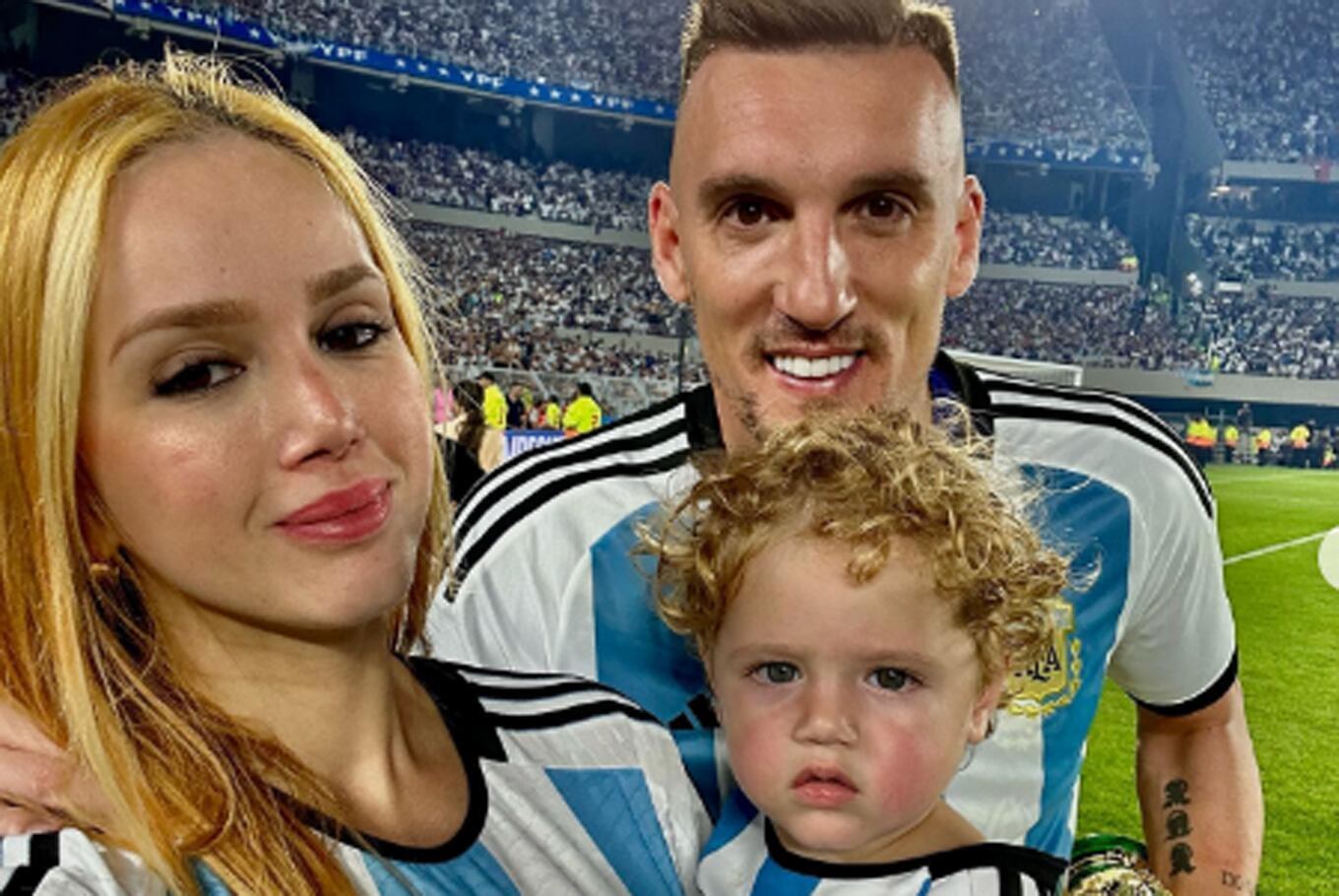 Franco Armani junto a su familia