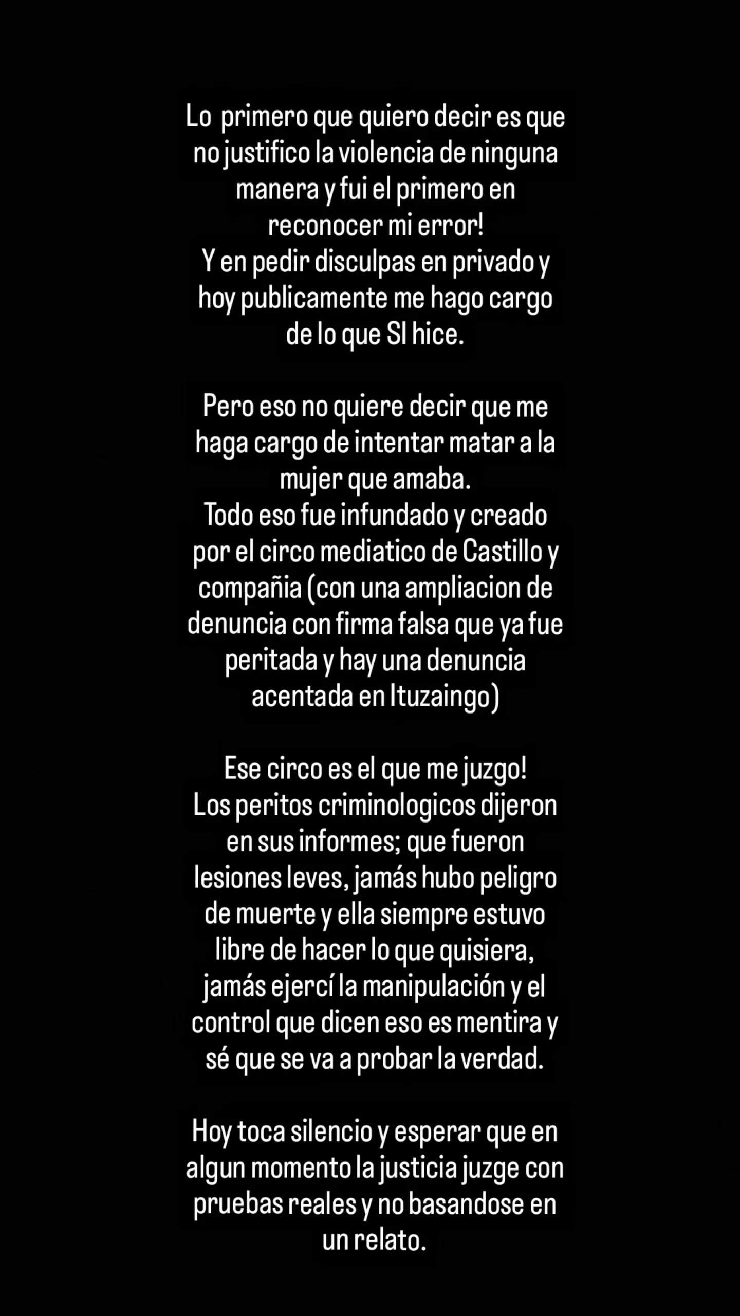 El comunicado de Santiago Martínez en historias de Instagram