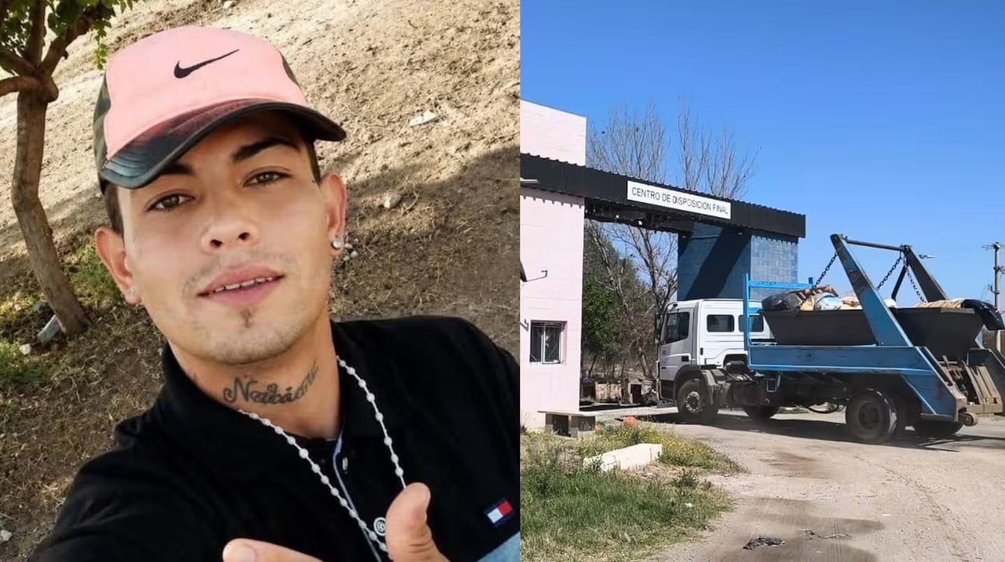 La imagen de Maximiliano Cabrera junto al ingreso principal del basural en donde fue visto por última vez