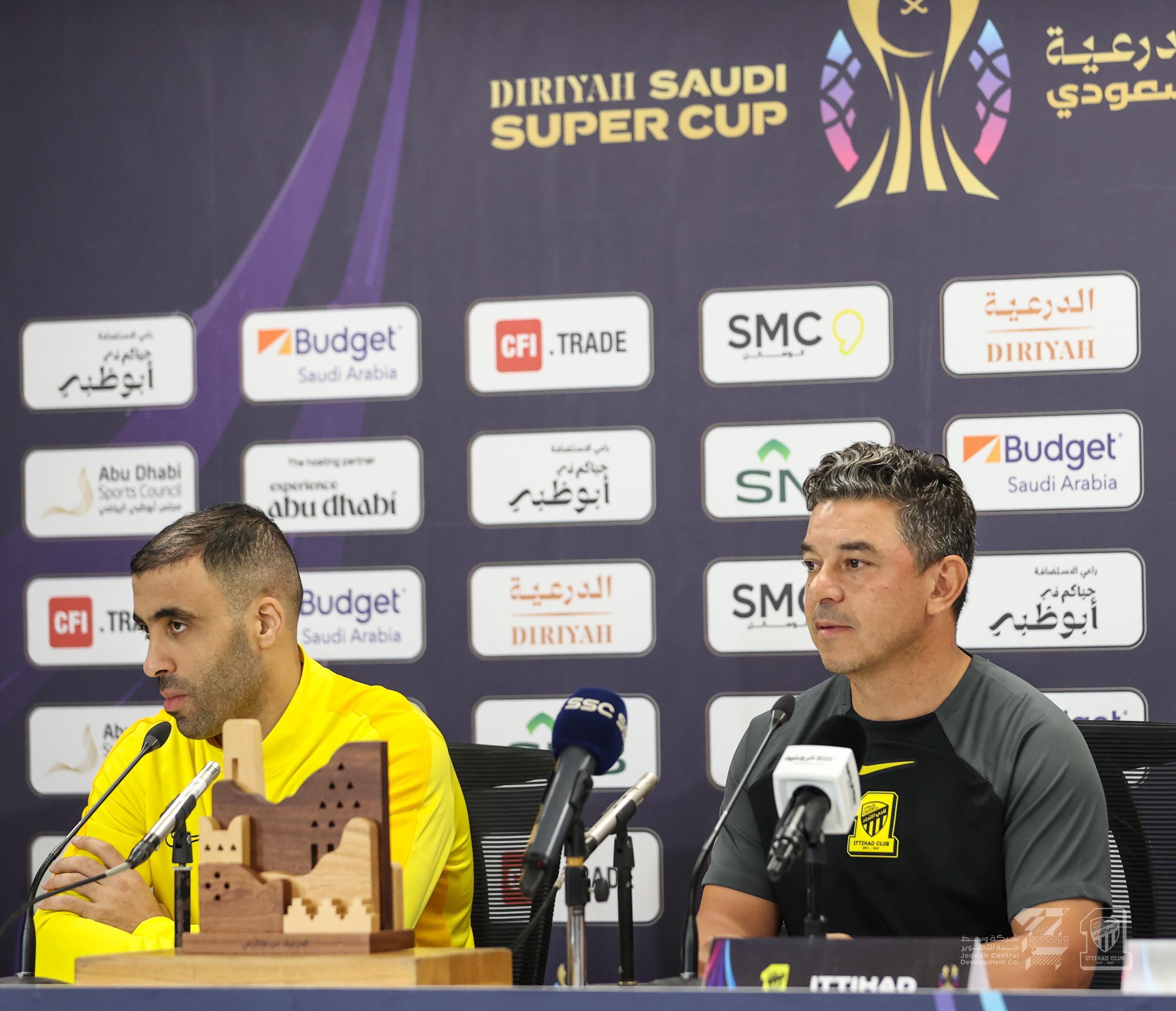 Marcelo Gallardo, en una de las conferencias de prensa con Al Ittihad