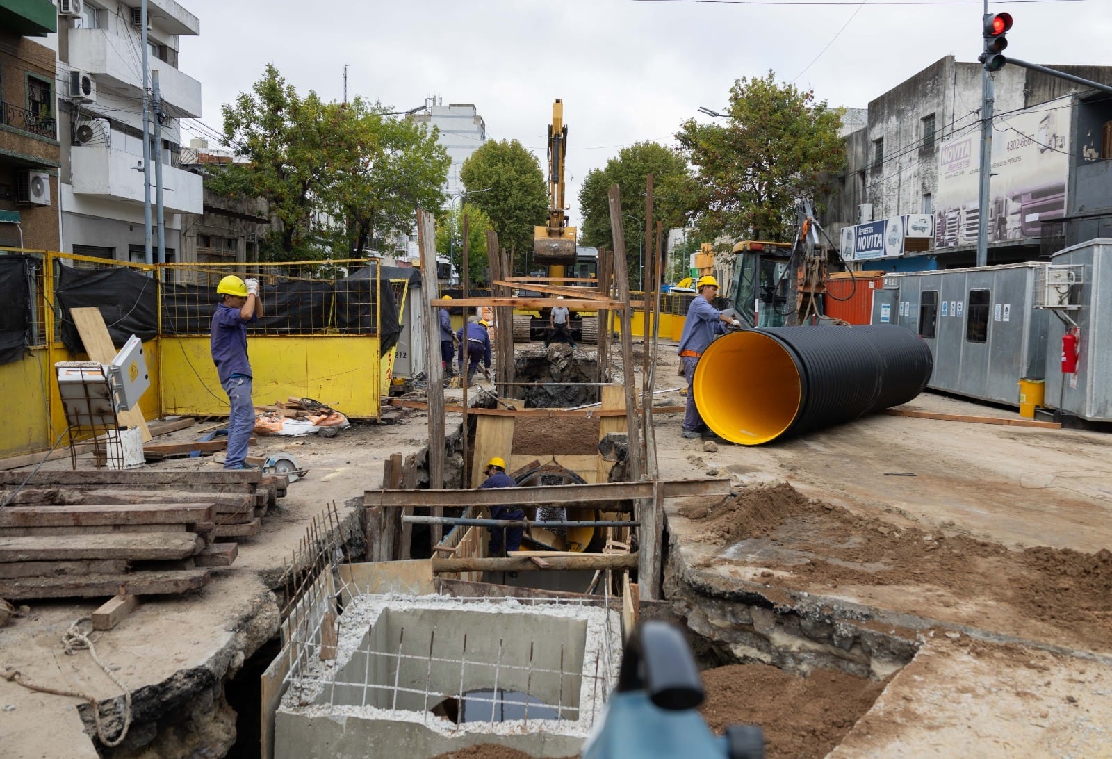 Las obras que buscan evitar el anegamiento (Foto: Prensa GCBA)
