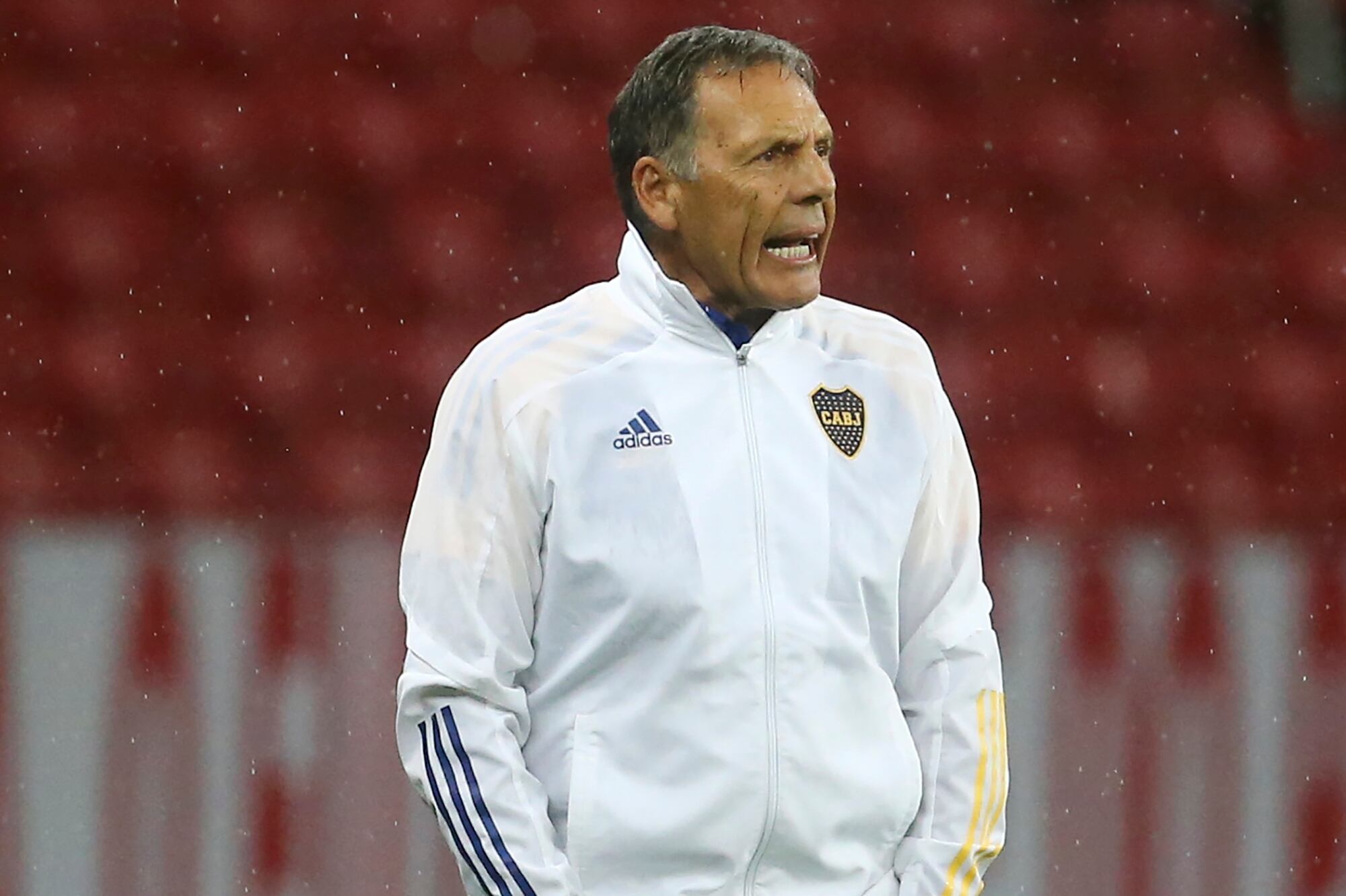Miguel Angel Russo, en un partido de Boca ante Inter de Porto Alegre, en su segunda etapa como DT xeneize, en 2020