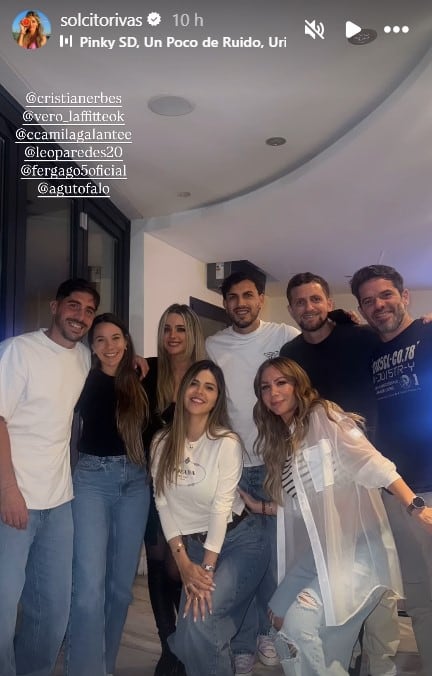 La juntada entre Paredes, Gago, Colazo y Erbes incluyó, también, a sus parejas