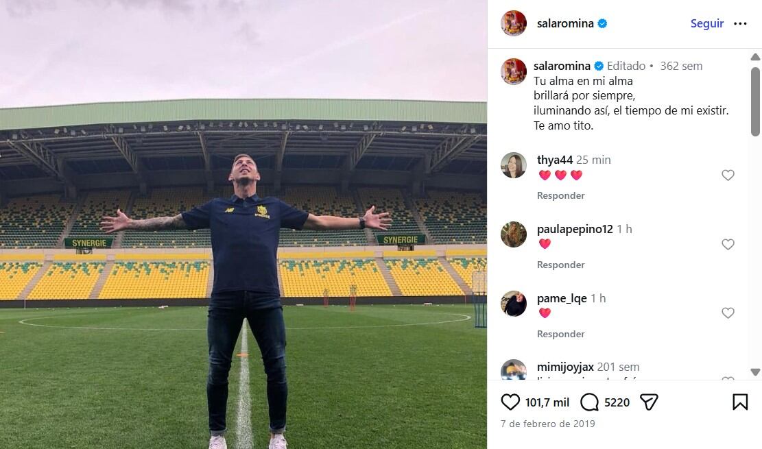 El recuerdo de Romina Sala, hermana del futbolista