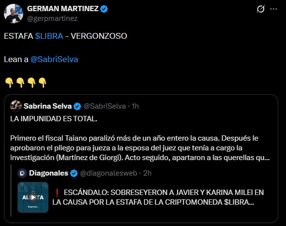 La palabra de Germán Martínez tras la resolución