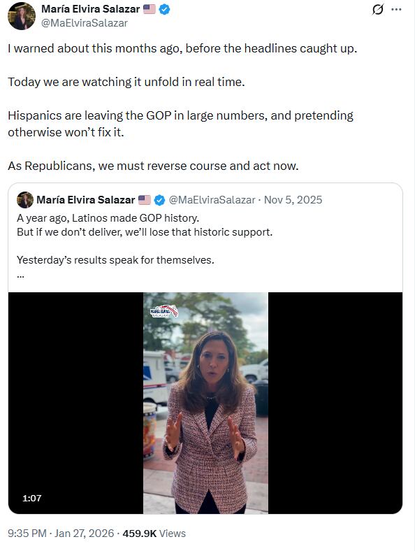 Salazar instó a los republicanos a actuar ante la decisión de la comunidad hispana en Estados Unidos