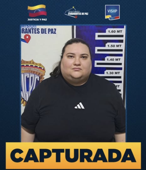 La primera imagen de la prófuga capturada en Venezuela