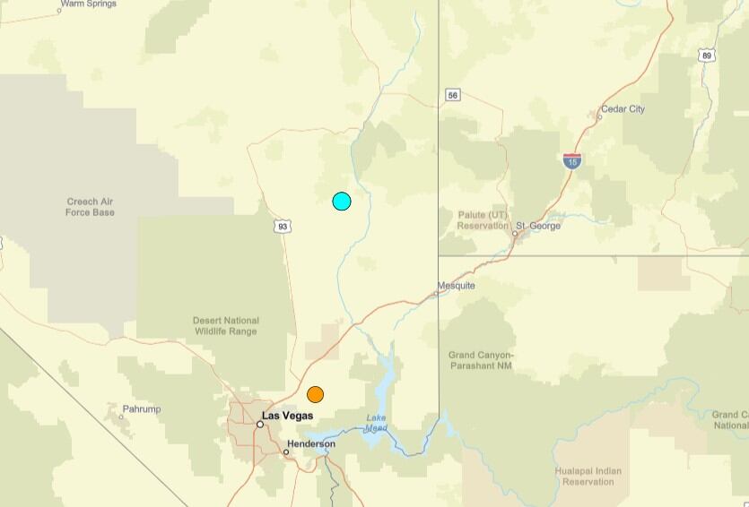 Uno de los temblores más fuertes de las últimas 24 horas en territorio continental estadounidense ocurrió cerca de Caliente, Nevada