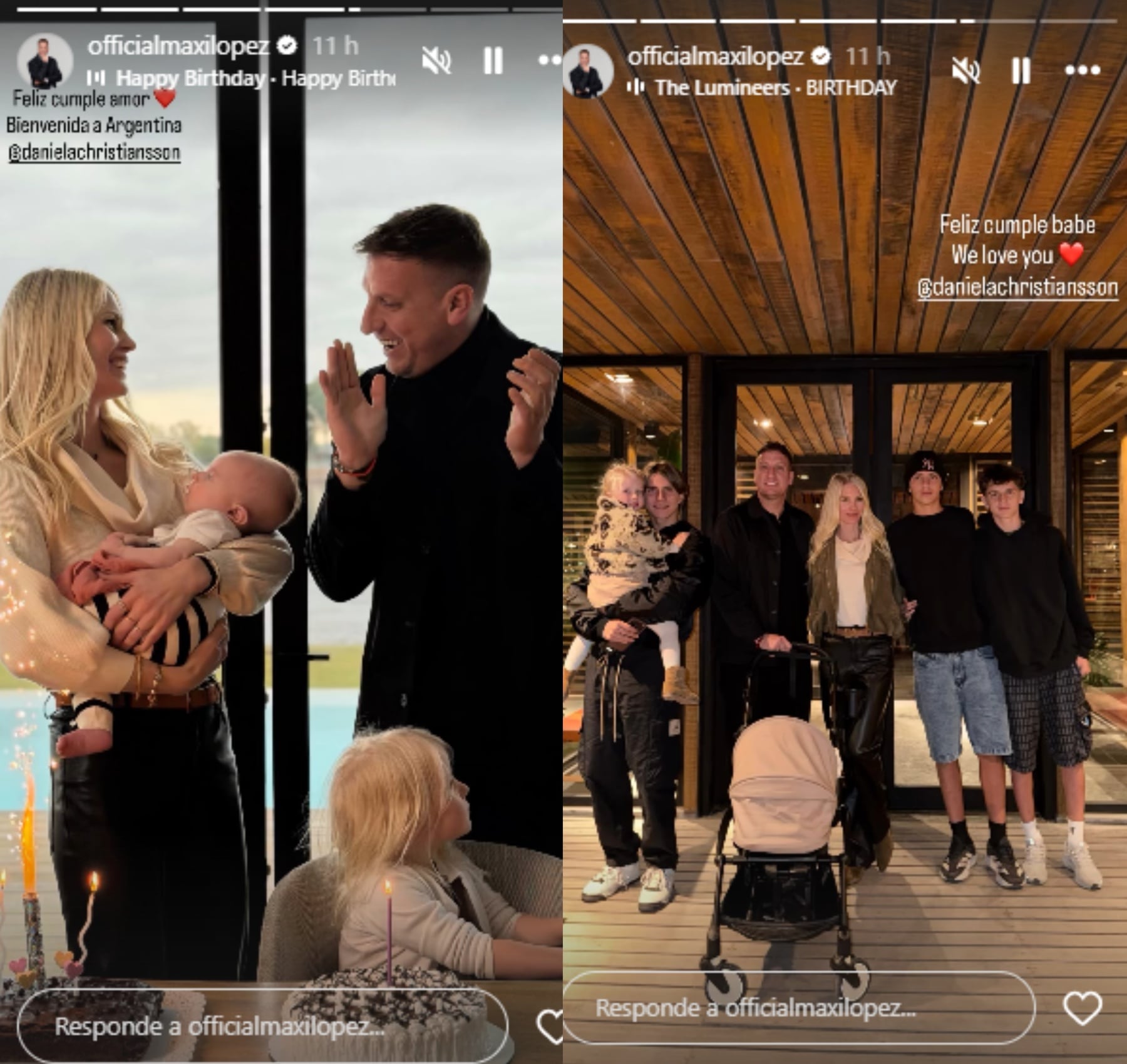 Los mensajes de Maxi López a Daniela Christiansson en el día de su cumpleaños (Foto: Instagram @officialmaxilopez)