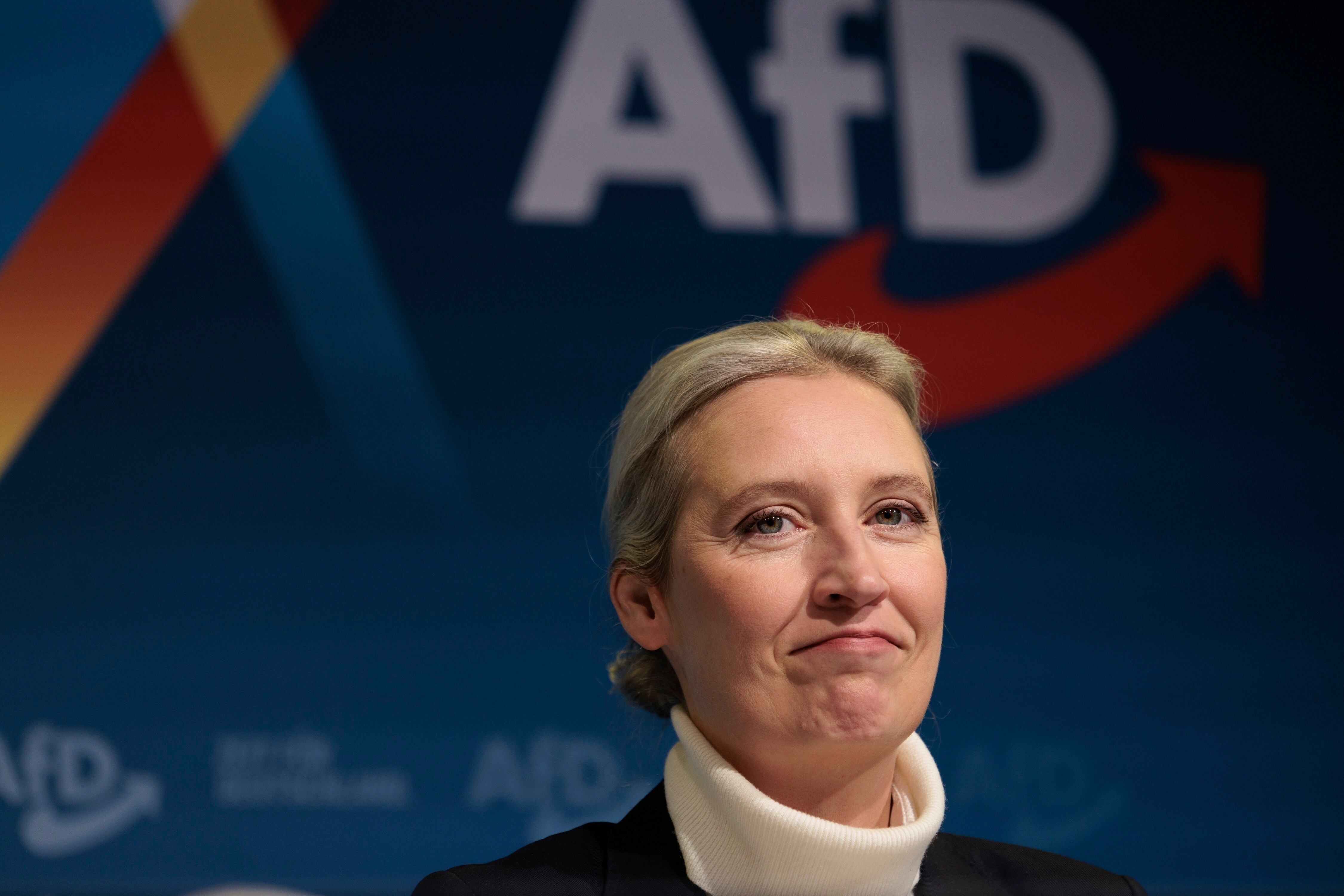 Alice Weidel, vocera federal del partido Alternativa para Alemania (AfD) asiste a la presentación de su candidatura a la cancillería en las elecciones federales de 2025, en Berlín, Alemania, el sábado 7 de diciembre de 2024