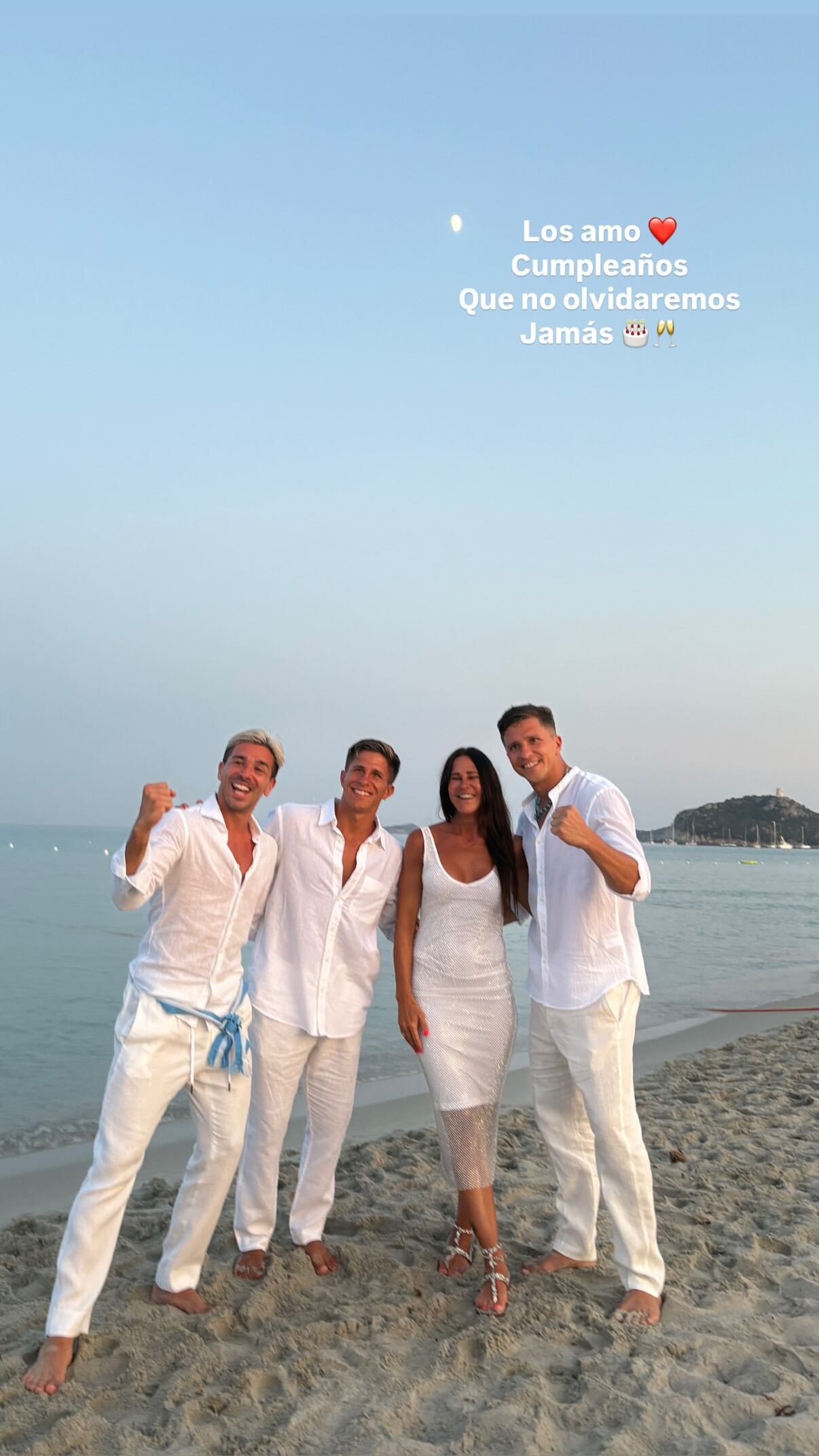 El posteo de Carolina Baldini con sus tres hijos: Giovanni, Gianluca y Giuliano Simeone