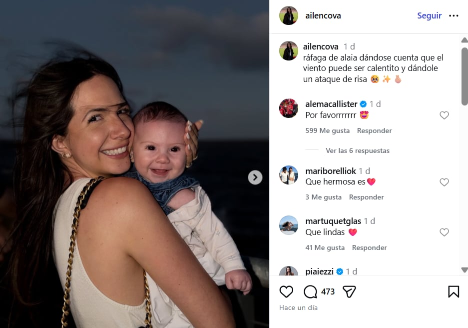 Ailén compartió una serie de fotos junto a su hija