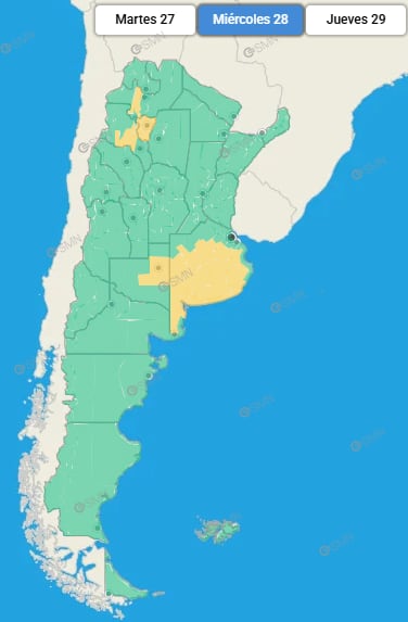 Las regiones afectadas para este miércoles