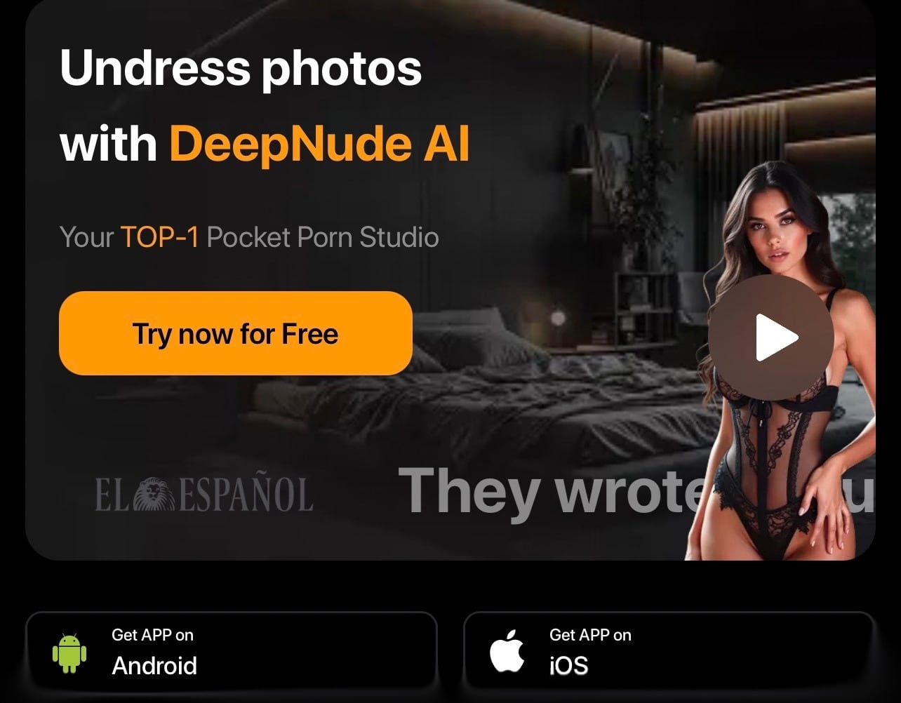 Uno de los sitios de creación de deepfakes de forma gratuita; en el sitio detallan que la aplicación está disponible tanto en la tienda de Google como de Apple