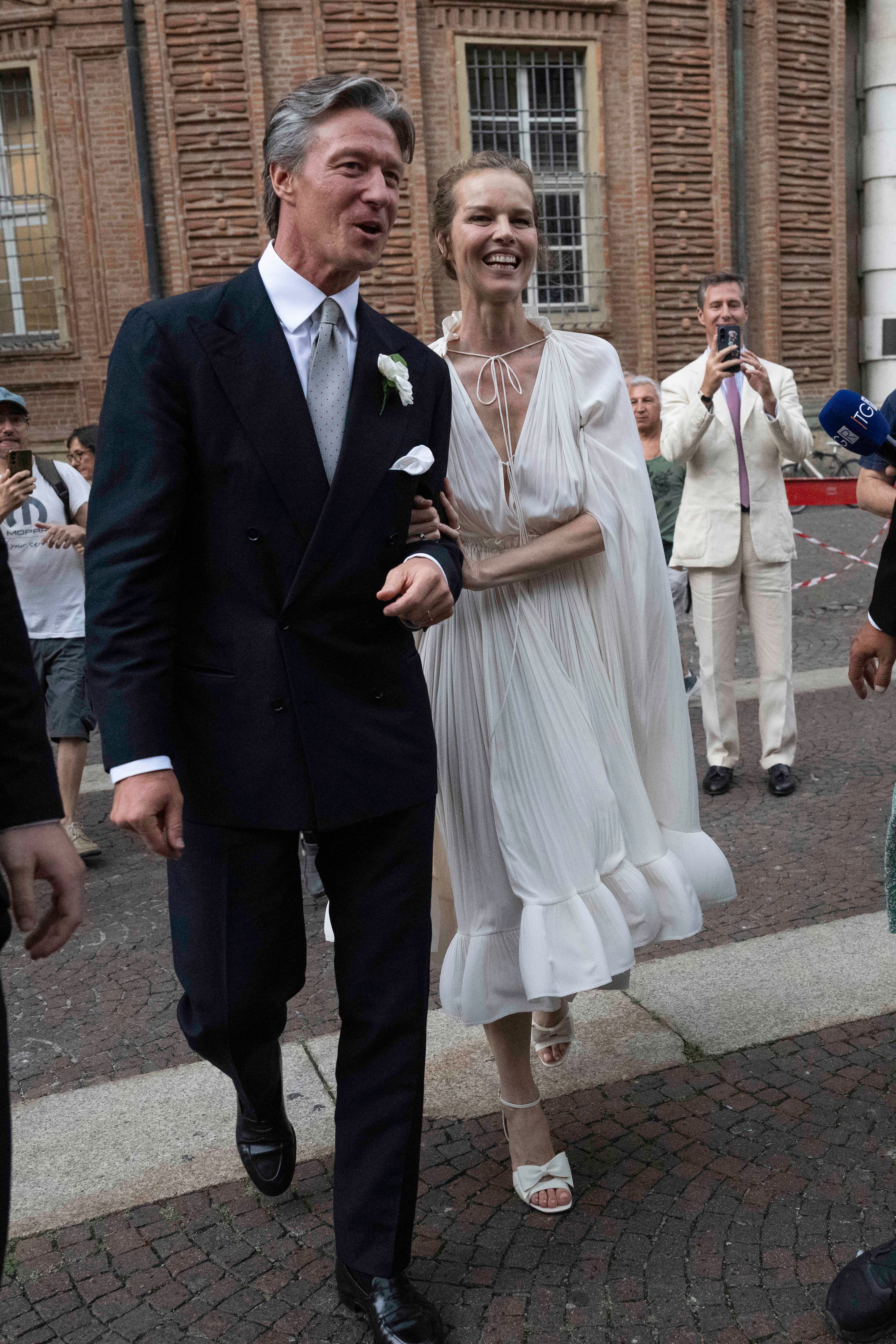 Eva Herzigova decidió coronar su relación con el empresario italiano Giorgio Marsiaj con una íntima boda en Turín