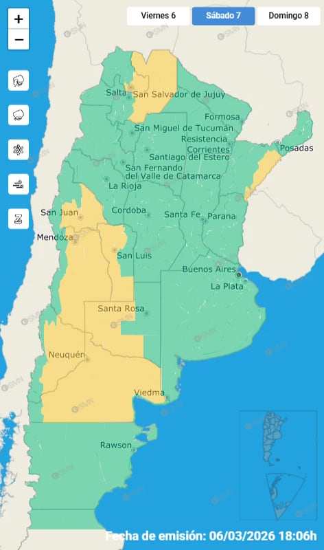 Alertas para este sábado 7 de marzo