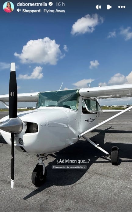 La instantánea que subió Débora Estrella minutos antes de abordar la avioneta