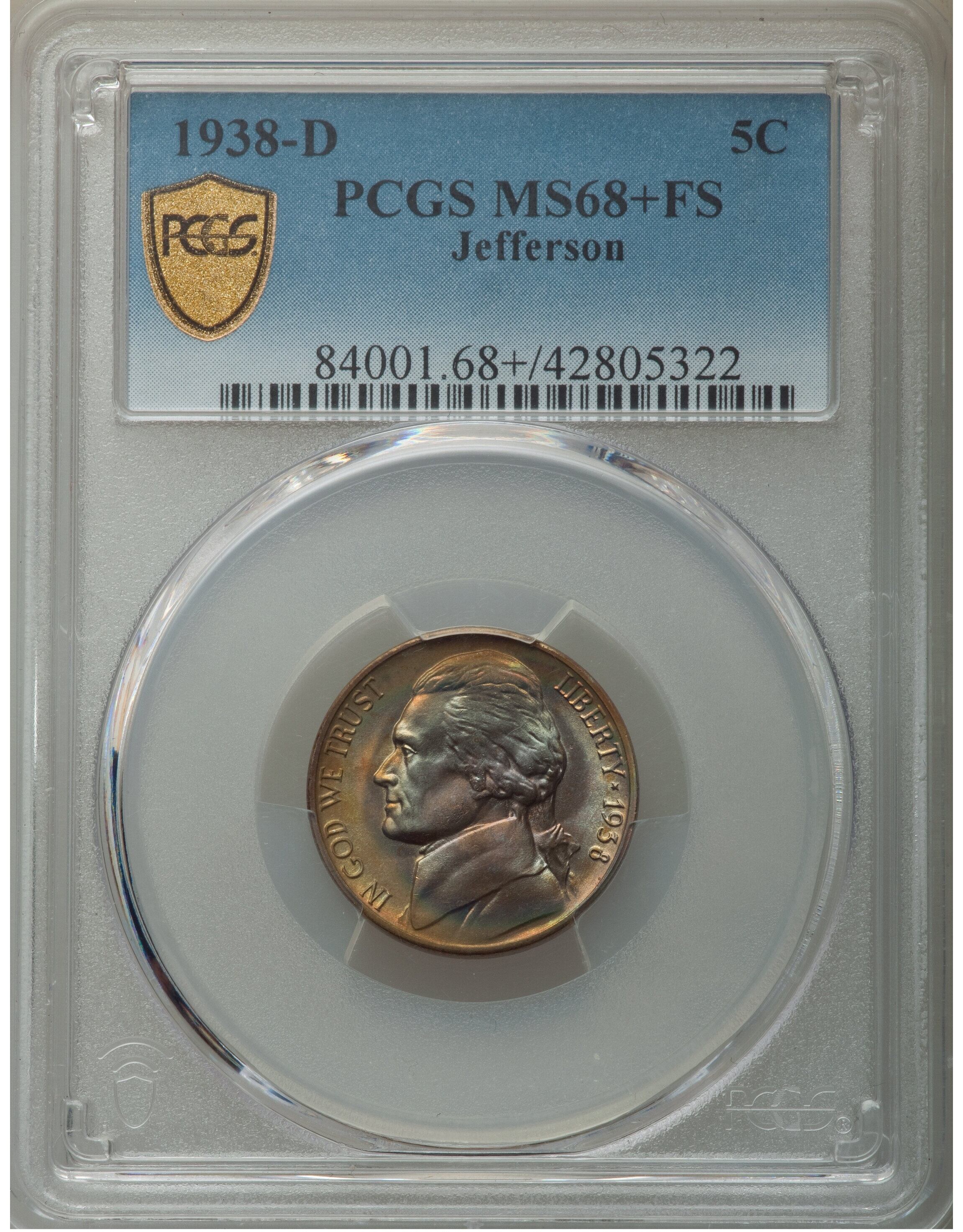 La moneda recibió la calificación de MS68+ por PCGS debido a su casi perfecto estado de conservación