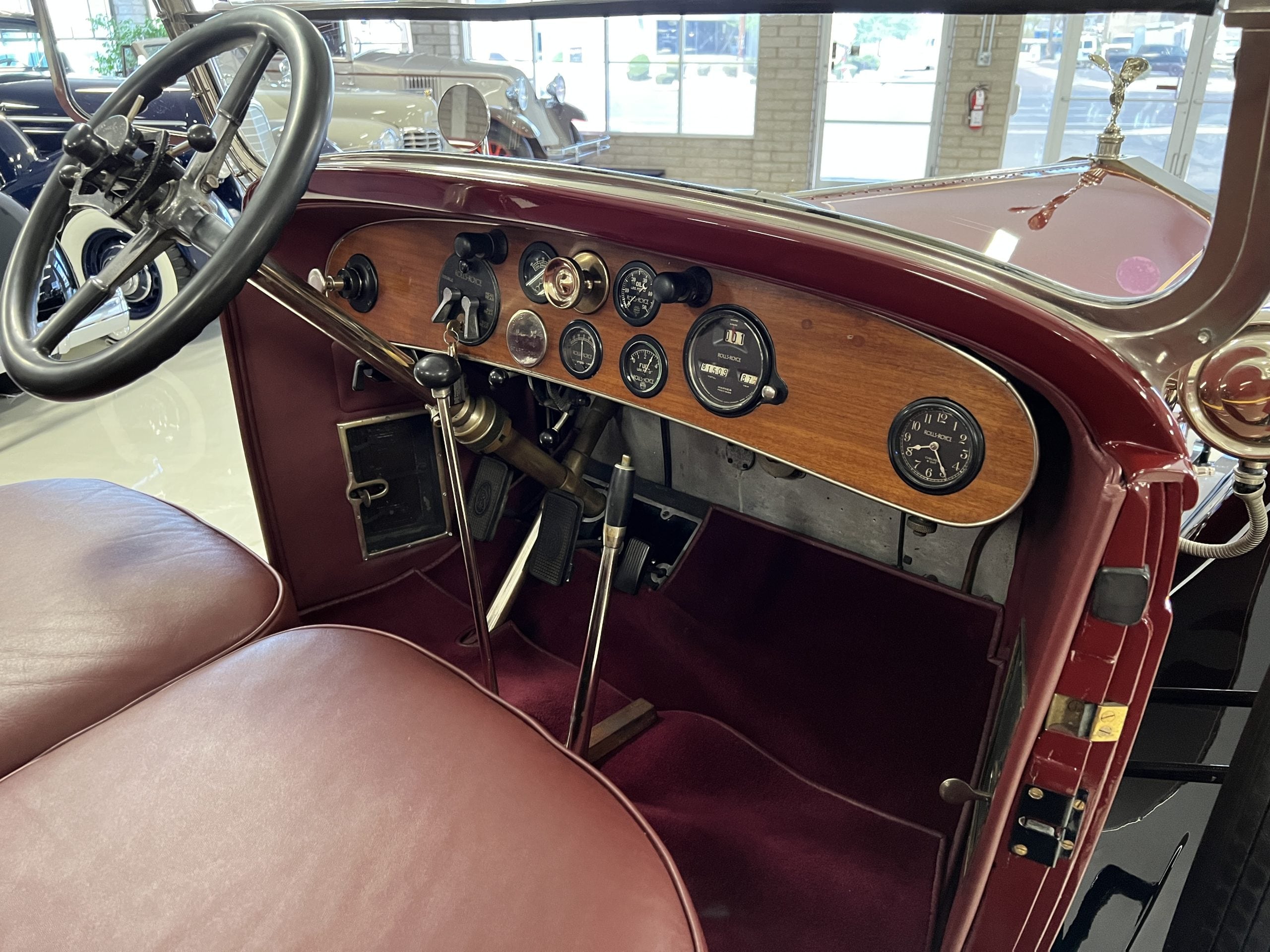 El interior del Springfield Rolls-Royce Silver Ghost