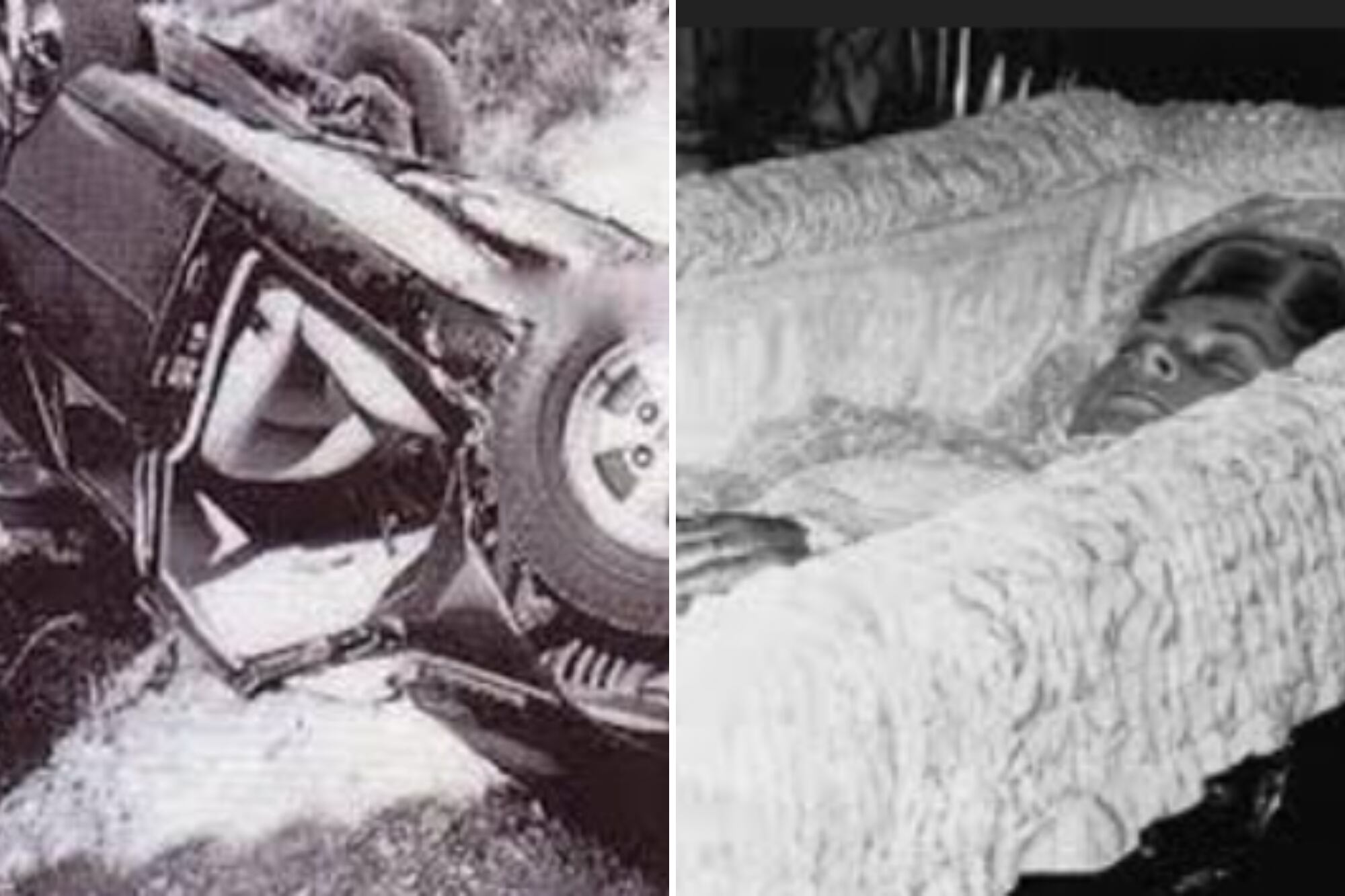 El auto de Grace quedó destrozado tras el accidente (Foto: beyondgracekelly.com )