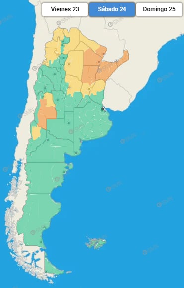 Las provincias bajo alerta durante esta jornada