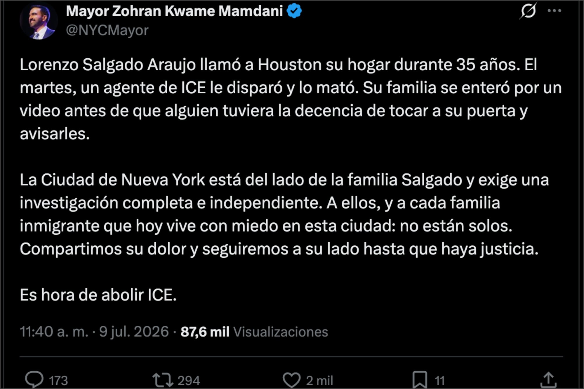 Mamdani sostuvo que está