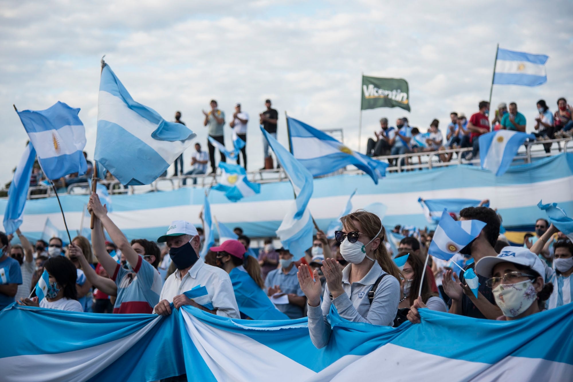 Un banderazo en junio de 2020 contra la expropiación de Vicentin ordenada por Alberto Fernández