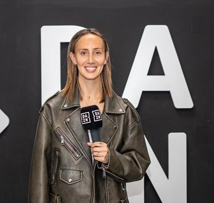 Torrecilla trabaja como comentarista deportiva para la cadena DAZN