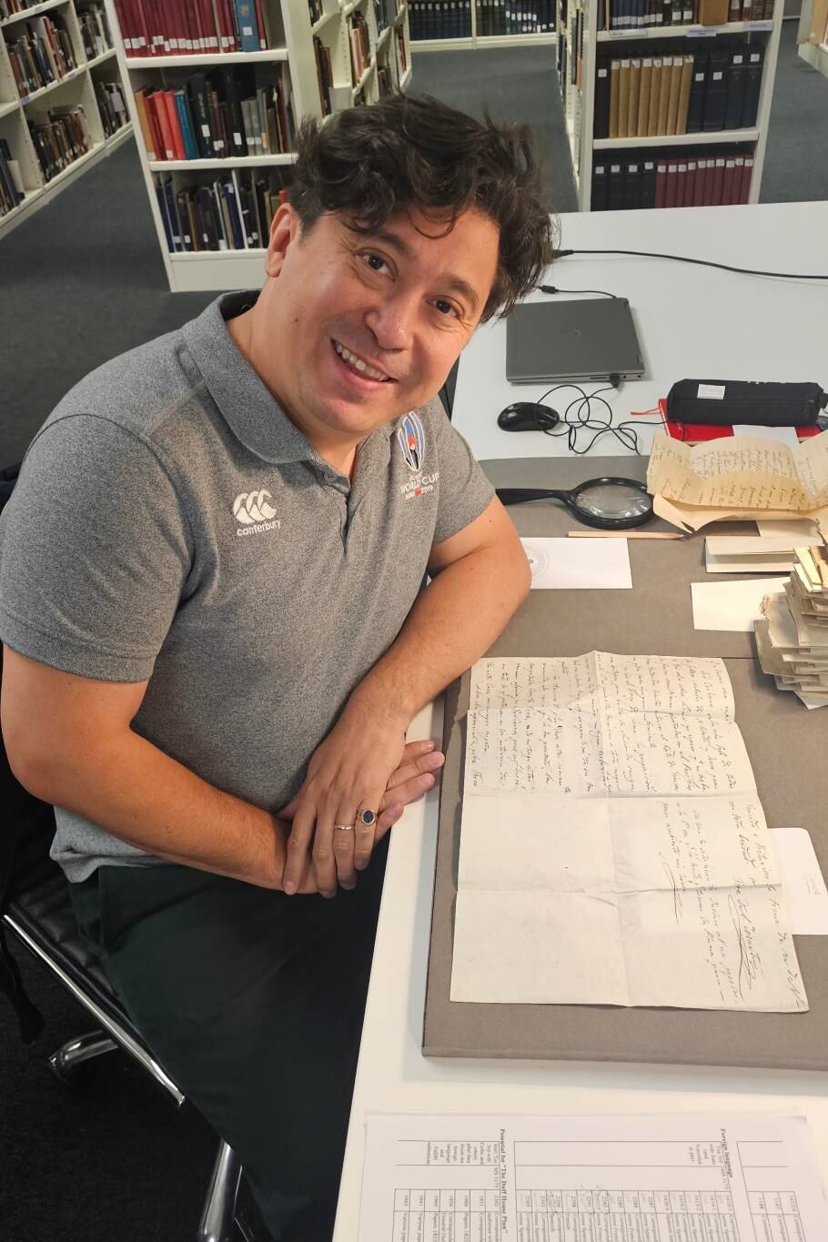 Juan Dávila y Verdin, el historiador argentino que trabajó en el registro de los documentos de James Duff, en la Universidad de Aberdeen, en Escocia, donde aparecieron cinco cartas inéditas del general José de San Martín