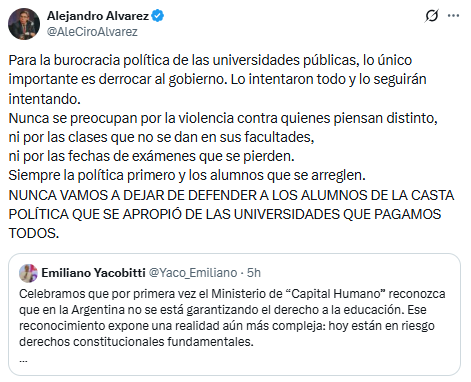 El subsecretario de Políticas Universitarias, Alejandro Álvarez, señaló que