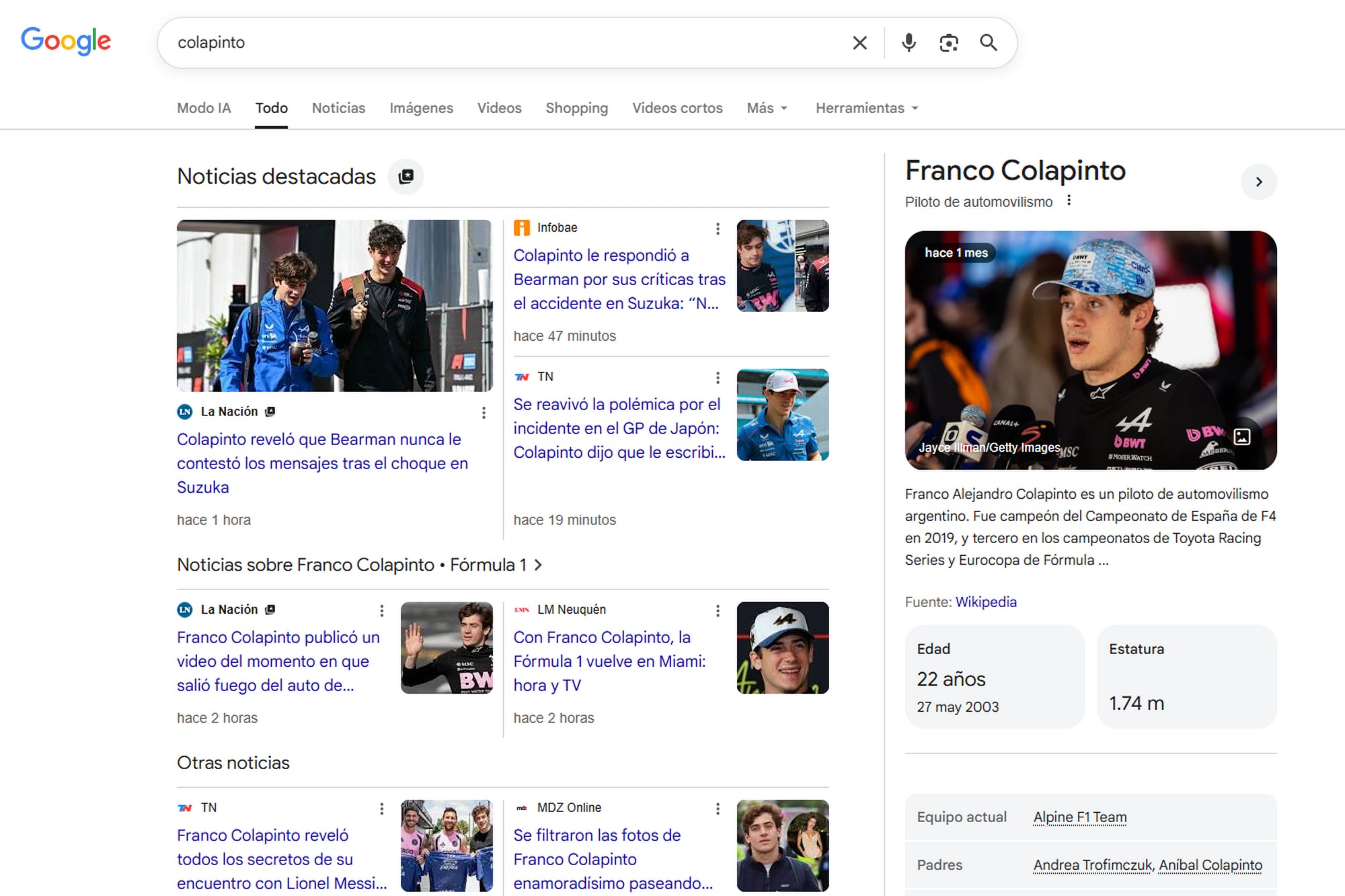 Las noticias destacadas de Google con LA NACION como fuente