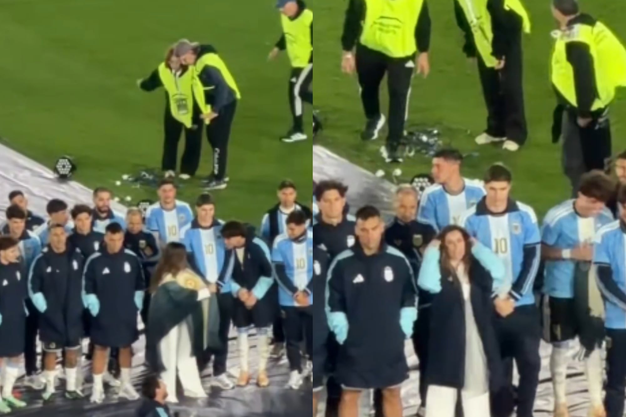 Agustín Giay le cambió a Soledad Pastorutti el poncho por una campera de la selección (y otras perlitas de la despedida) 7 La Sole le dio su poncho a Agustín Giay y se quedó con su campera de la selección (Foto: Captura de video / X @sariskleit)